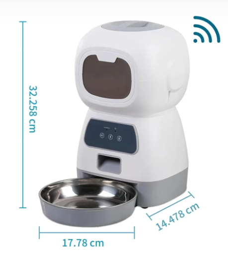 Dispensador Inteligente IA de Alimentos para Mascotas con Diseño Tipo Robot – Controla su alimentación a distancia
